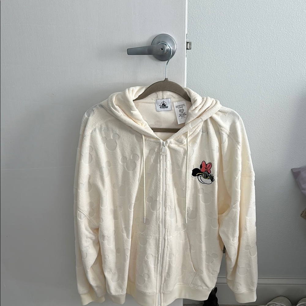 Disney Cream Hoodie with Embroidered Character